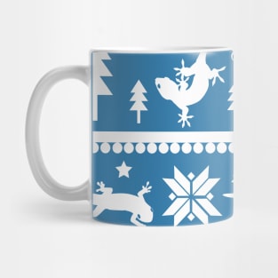 Gecko Fair Isle Pattern (Blue) Mug